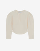 Top En Tweed Et Lurex Col V Abad - Ecru