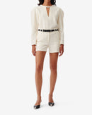 Top En Tweed Et Lurex Col V Abad - Ecru