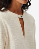 Top En Tweed Et Lurex Col V Abad - Ecru