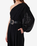 Top Asymétrique À Fronces Amalys - Black