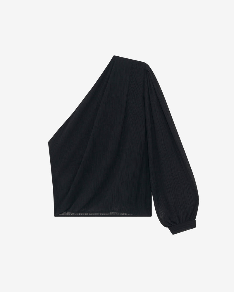 Top Asymétrique À Fronces Amalys - Black