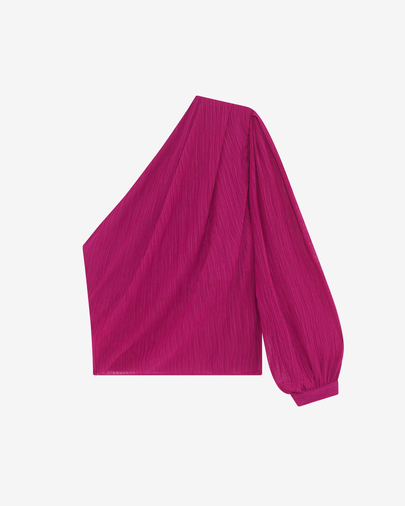 Top Asymétrique À Fronces Amalys - Fushia