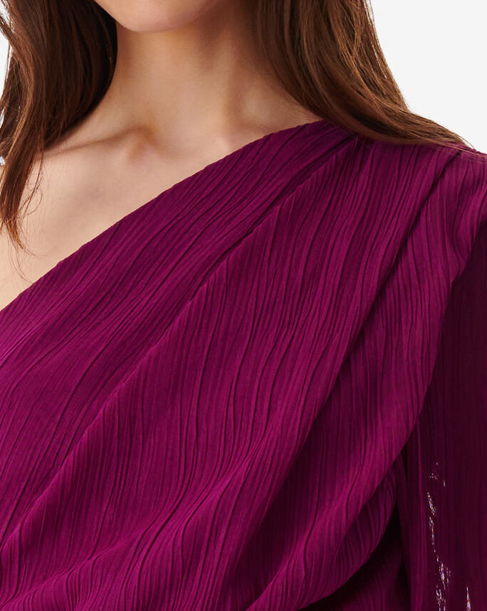 Top Asymétrique À Fronces Amalys - Fushia