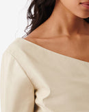 Top Asymétrique En Cuir Ameda - Ecru
