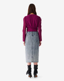 Top Raccourci À Plis Col V Amili - Fushia