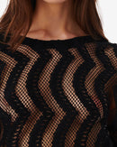 Top En Dentelle À Motif Edouard - Black