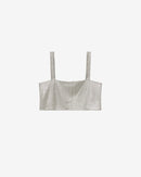 Espal Sequined Cropped Top - Silver