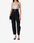 Espal Sequined Cropped Top - Silver