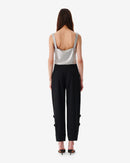 Espal Sequined Cropped Top - Silver