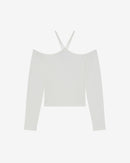 T-Shirt Raccourci À Découpe Grenade - White