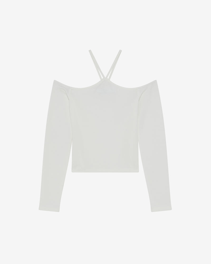 T-Shirt Raccourci À Découpe Grenade - White