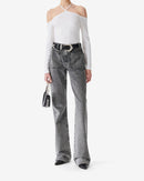 T-Shirt Raccourci À Découpe Grenade - White