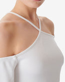 T-Shirt Raccourci À Découpe Grenade - White