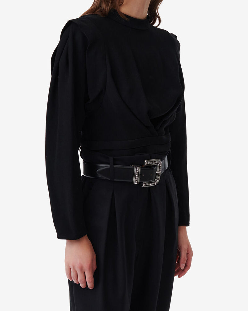 Top À Plis Et Découpe Au Dos Joana - Black