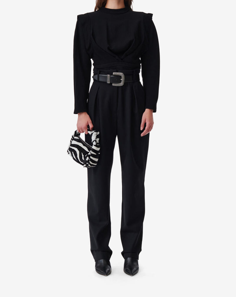 Top À Plis Et Découpe Au Dos Joana - Black