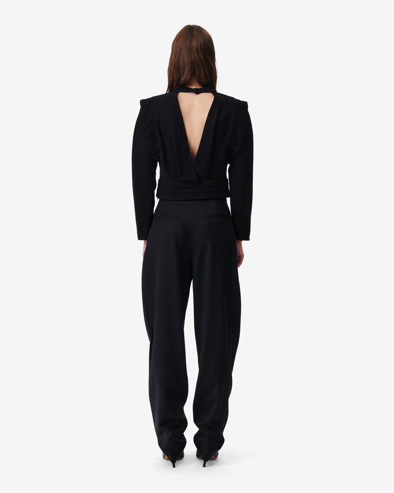 Top À Plis Et Découpe Au Dos Joana - Black