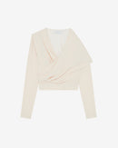 Top Asymétrique Col V Croisé Kayla - Ecru