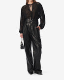 Top Brodé Avec Liens Lalia - Black