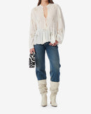 Top Brodé Avec Liens Lalia - Ecru