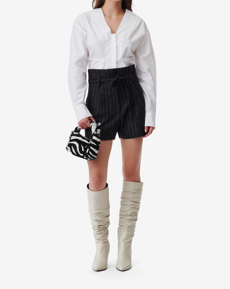 Chemise À Fronces Col V Leanel - White