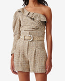 Top Asymétrique En Tweed Lizy - Mixed Beige