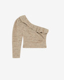 Top Asymétrique En Tweed Lizy - Mixed Beige