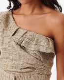 Top Asymétrique En Tweed Lizy - Mixed Beige