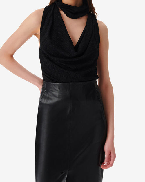 Top En Jersey Lurex Marlene - Black/Black Lurex