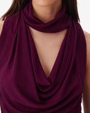 Top En Jersey Lurex Marlene - Fushia/Black