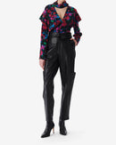 Top Imprimé En Soie Col V Martina - Black Multico