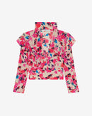 Top Imprimé En Soie Col V Martina - Multico Ecru