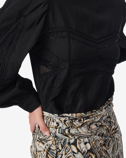 Top Raccourci À Broderie Mirama - Black