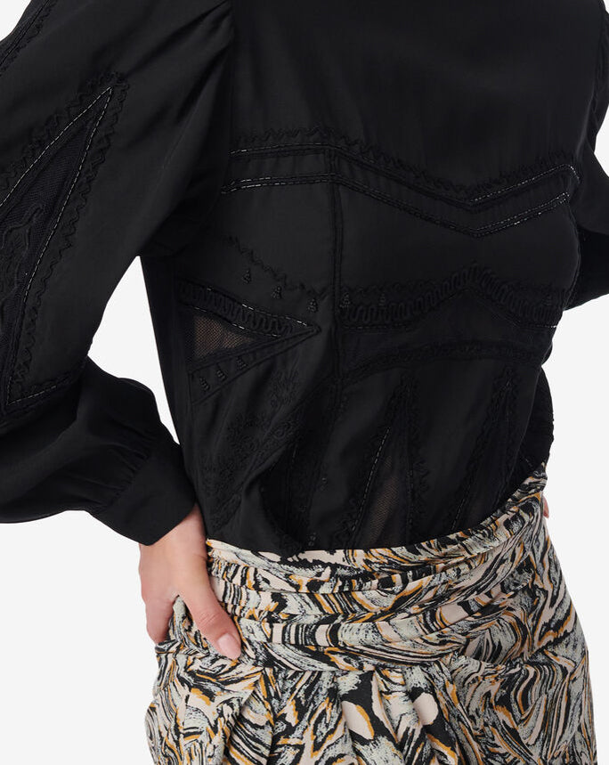 Top Raccourci À Broderie Mirama - Black