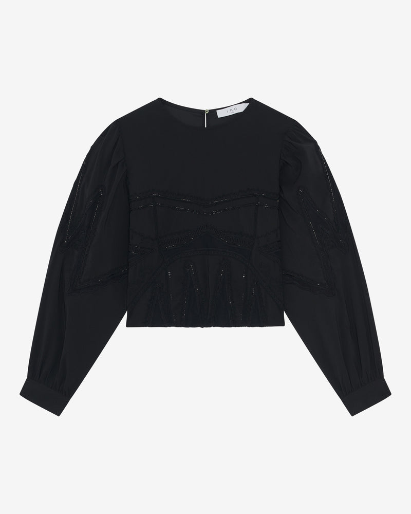 Top Raccourci À Broderie Mirama - Black
