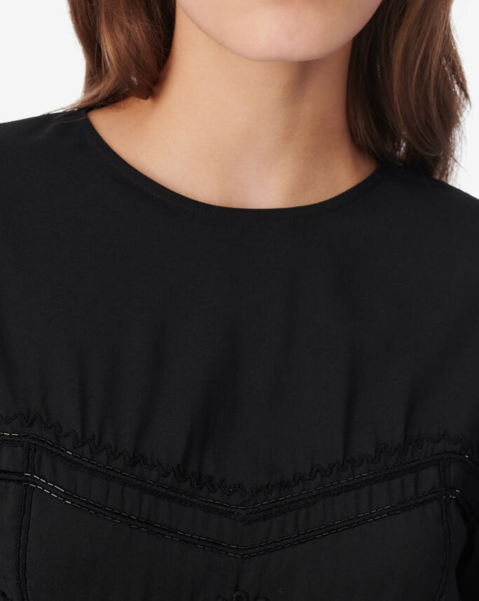 Top Raccourci À Broderie Mirama - Black