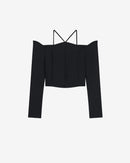 Top Raccourci À Découpe Paju - Black