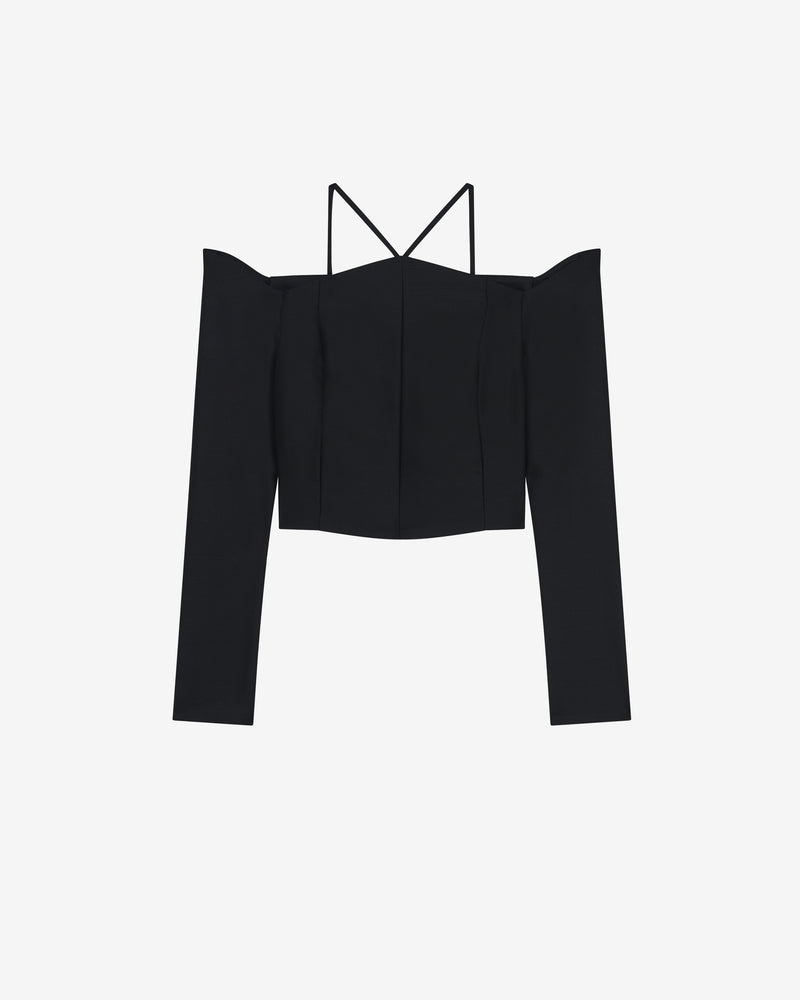 Top Raccourci À Découpe Paju - Black
