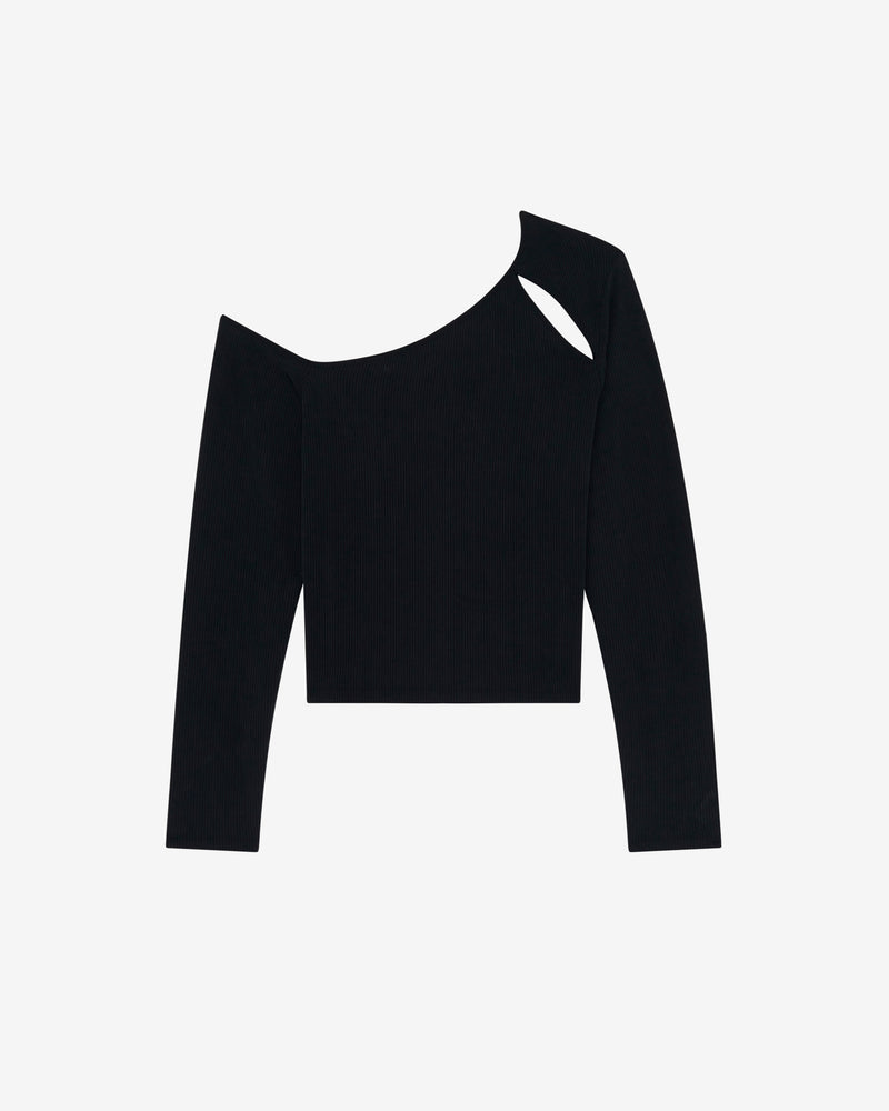 Totsi Asymmetric Cropped Top - Black