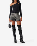 Totsi Asymmetric Cropped Top - Black