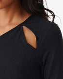 Totsi Asymmetric Cropped Top - Black