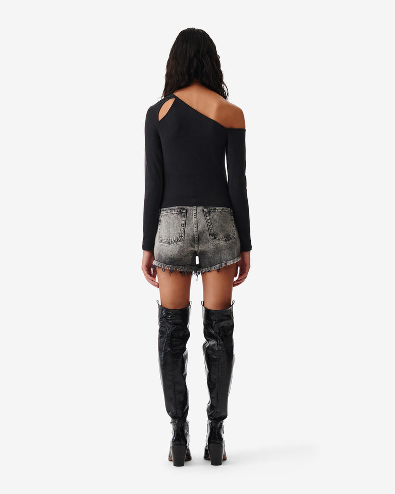 Totsi Asymmetric Cropped Top - Black