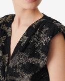 Top Imprimé Col V Toulo - Black/Gold