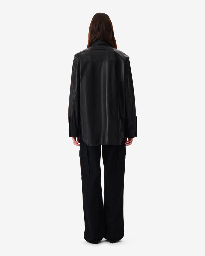 Chemise Oversize En Cuir Alegre - Black