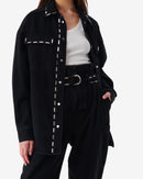 Chemise En Jean À Studs Danil - Black