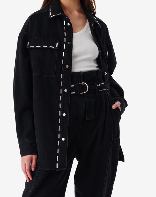 Chemise En Jean À Studs Danil - Black