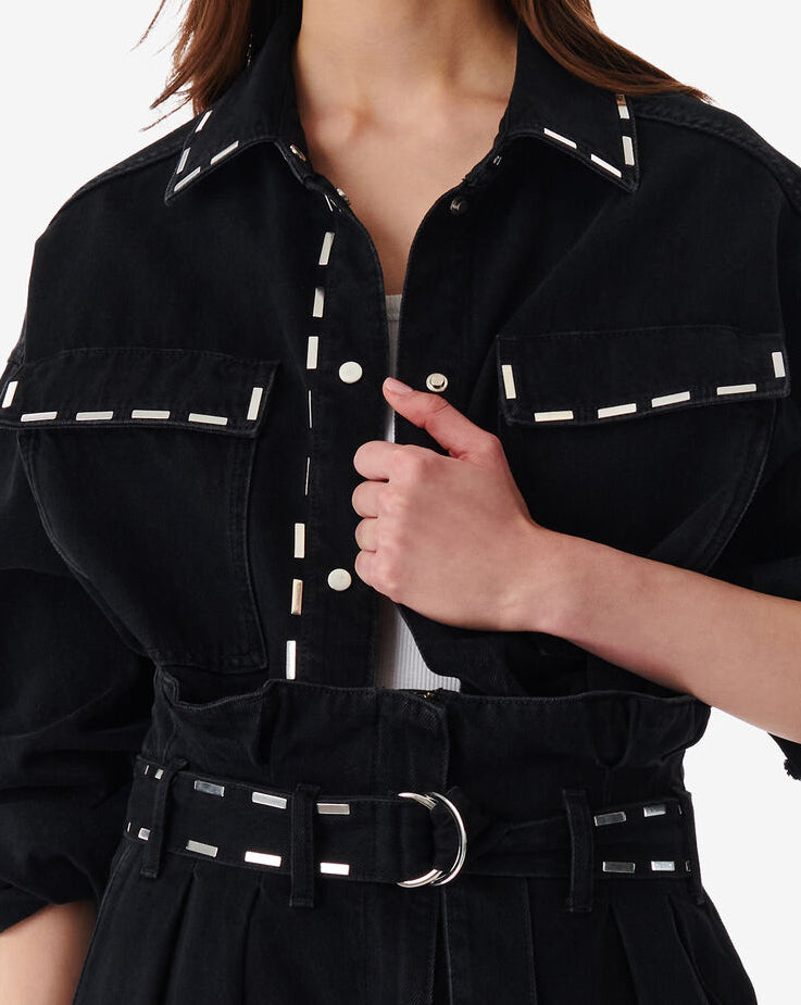 Chemise En Jean À Studs Danil - Black