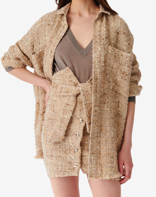 Surchemise En Tweed Lurex Timera - Mixed Beige