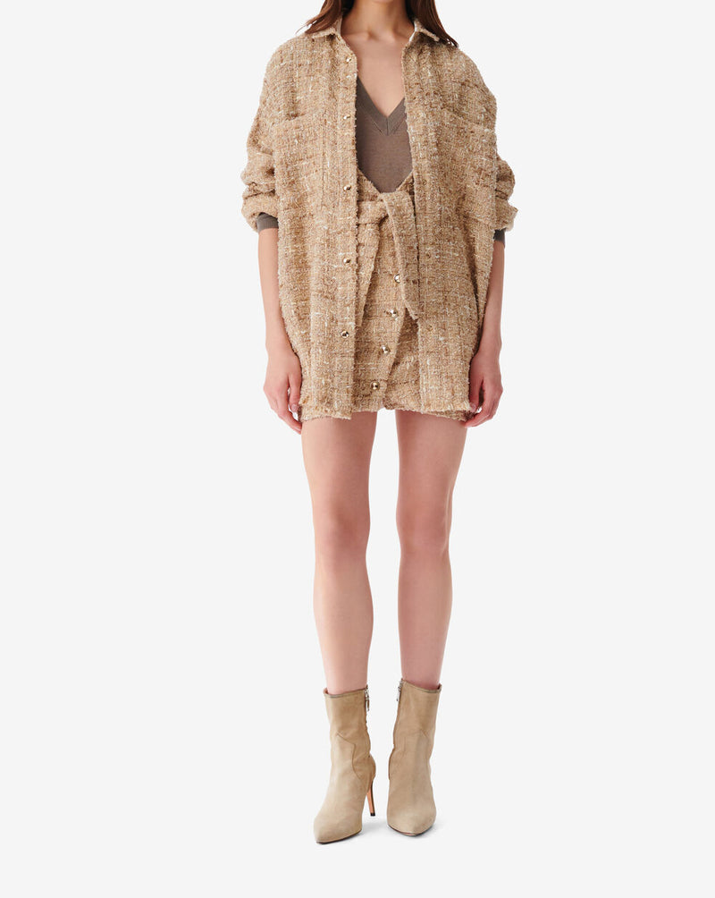 Surchemise En Tweed Lurex Timera - Mixed Beige