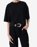 T-Shirt Raccourci À Logo Awinita - Black