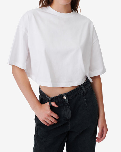 T-Shirt Raccourci À Logo Awinita - White